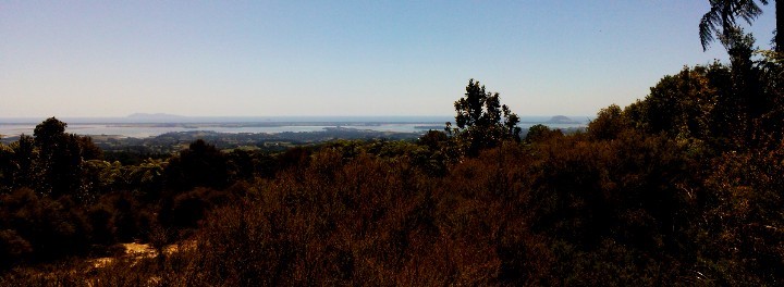 The view from Tirohanga to Mauao (R) and Tuhua (L)